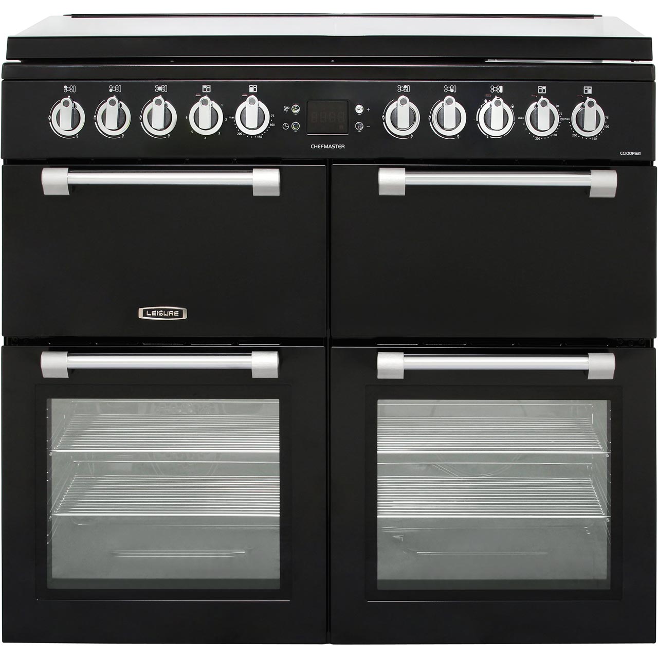 Leisure Chefmaster CC100F521K 100cm Dual Fuel Range Cooker - Black - A/A/A Rated, Black
