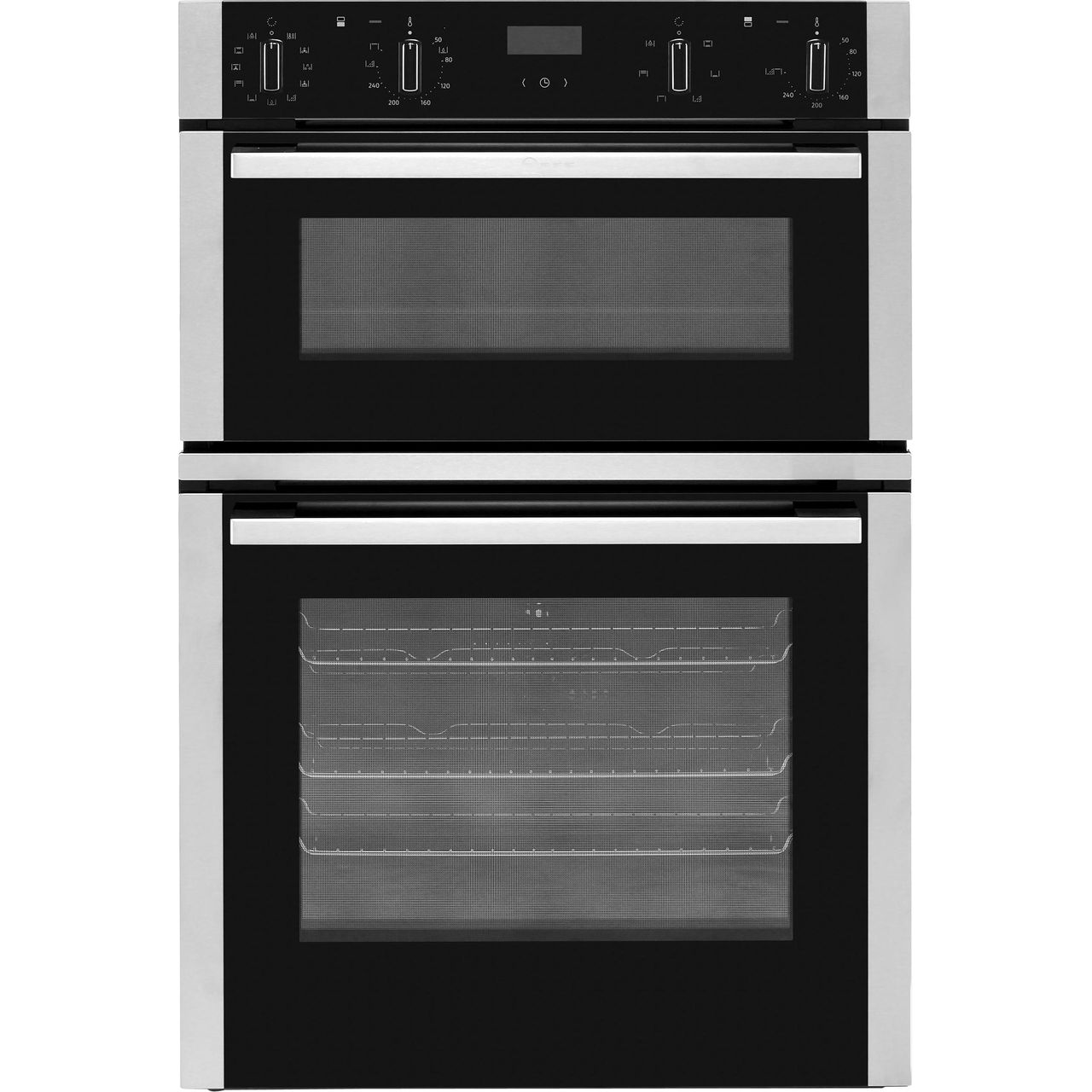 NEFF N50 U1ACE5HN0B Built In Electric Double Oven - Stainless Steel - A/B Rated, Stainless Steel