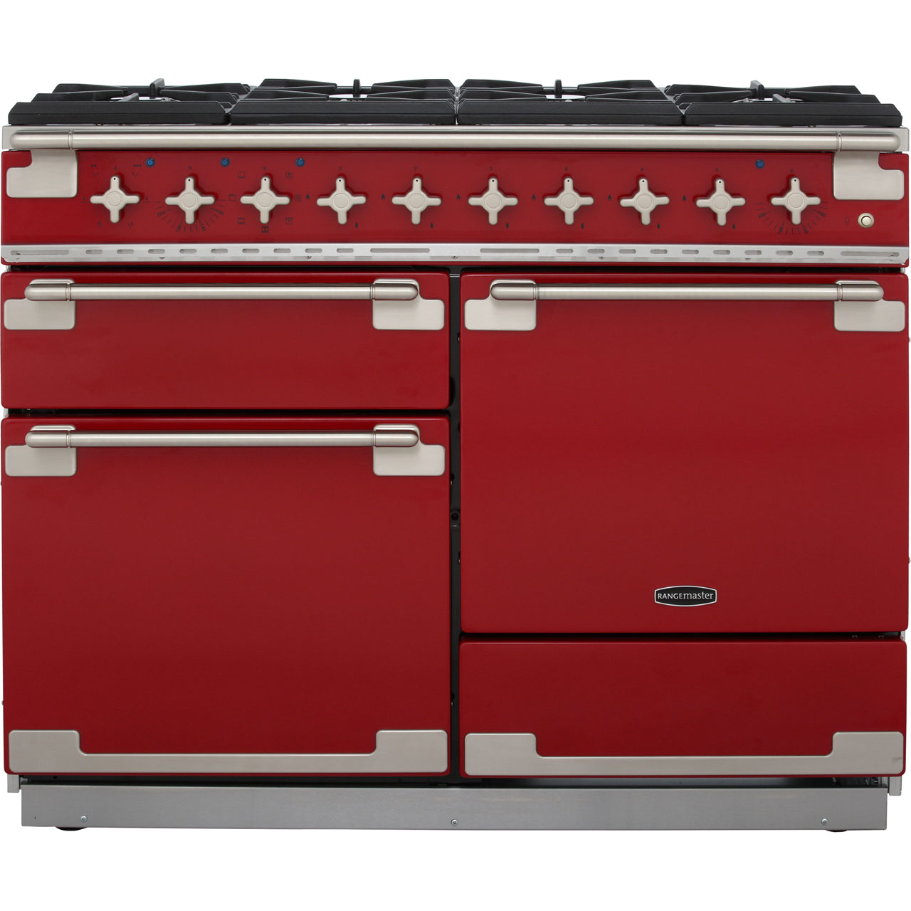 Rangemaster Elise ELS110DFFRD 110cm Dual Fuel Range Cooker - Cherry Red - A/A Rated, Red