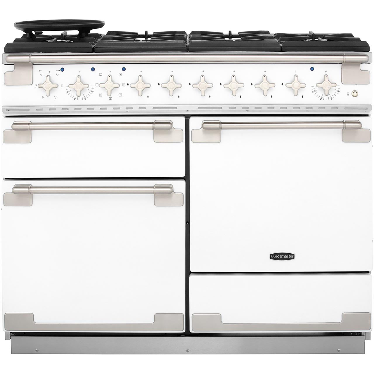 Rangemaster Elise ELS110DFFWH 110cm Dual Fuel Range Cooker - White - A/A Rated, White