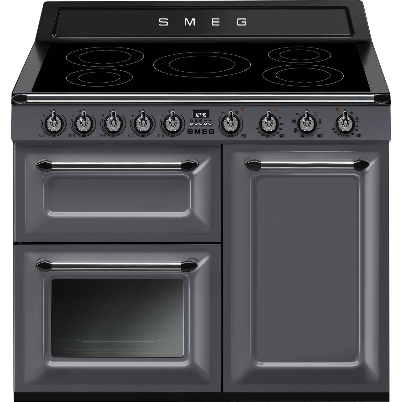 Smeg Victoria TR103IGR2 100cm Electric Range Cooker with Induction Hob - Slate Grey - A/B Rated, Slate Grey